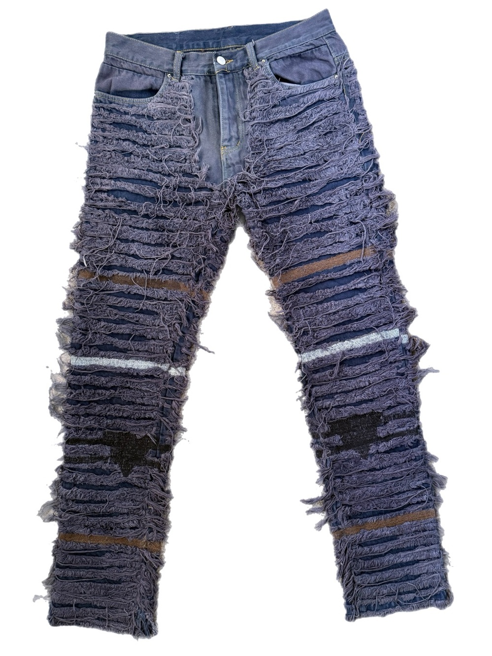 Mnml Distressed Frayed Button Fly Denim Jeans Men’s 32” Waist